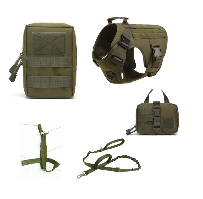 Tactical Dog Harness and Leash Set – Adjustable K9 Training Vest for German Shepherd and All Dog Breeds