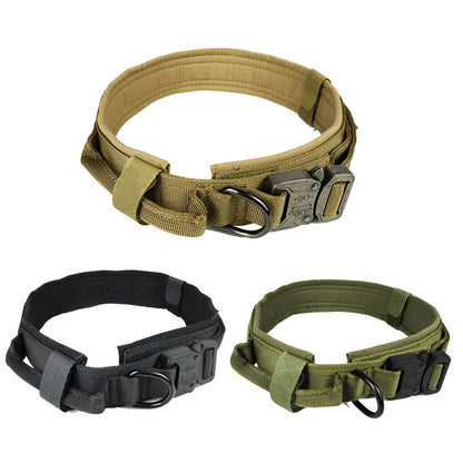 Tactical Dog Collar – Heavy-Duty Nylon, No-Pull, Adjustable for Large Dogs
