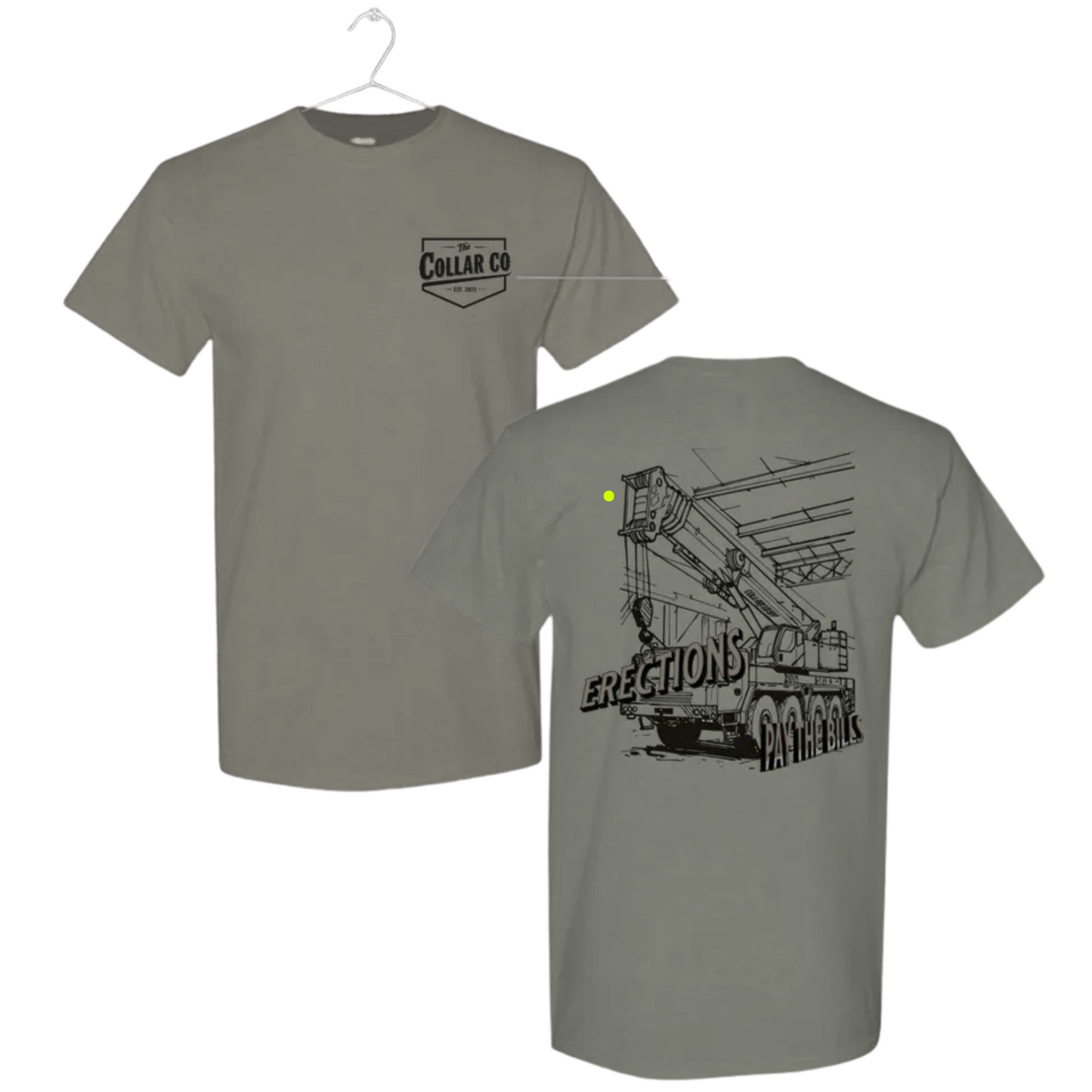 Crane Operator "Pays the Bills" T-Shirt - Blue Collar Workwear Men's Tee