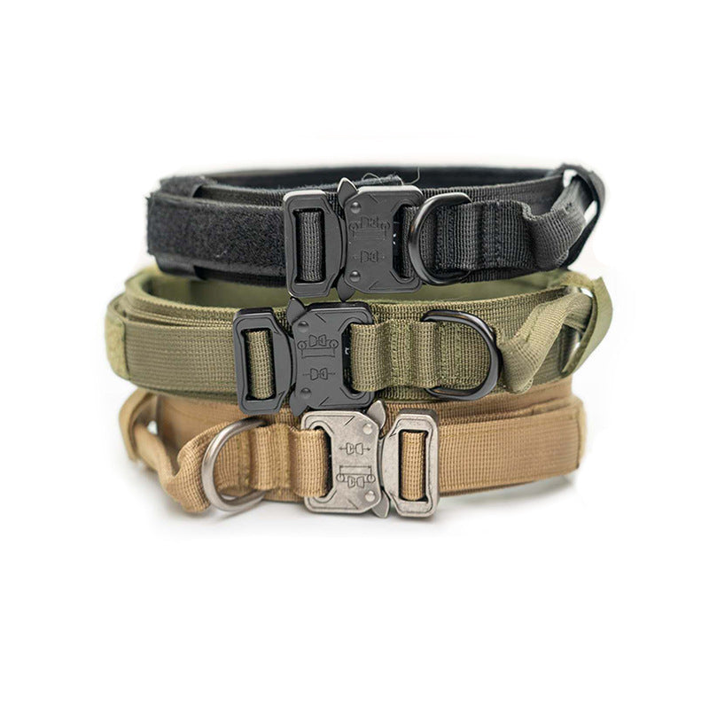 Tactical Dog Collar – Heavy-Duty Nylon, No-Pull, Adjustable for Large Dogs