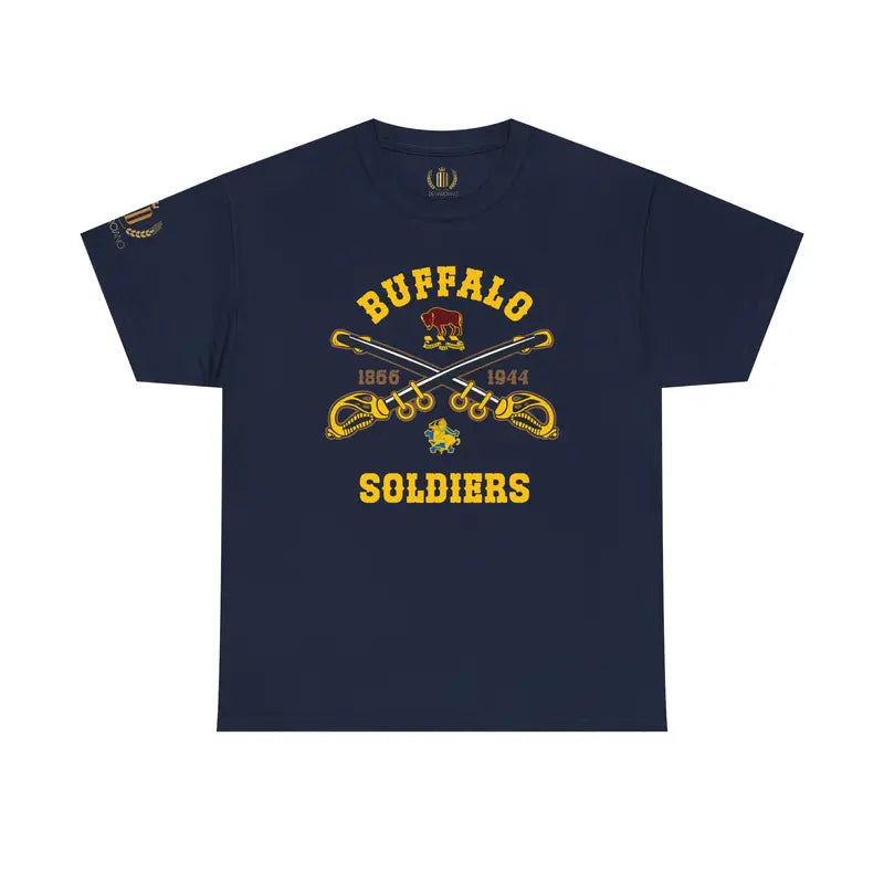 Buffalo Soldiers Heavy Cotton Tee - Vintage Military & Black History Apparel