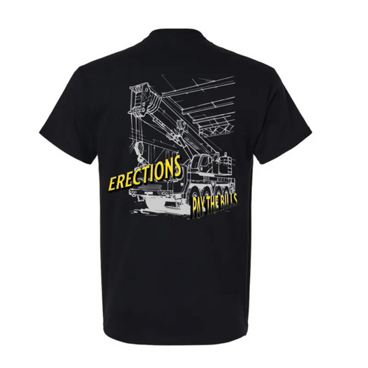 Crane Operator "Pays the Bills" T-Shirt - Blue Collar Workwear Men's Tee