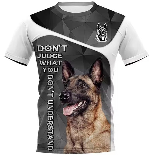 Belgian Malinois Dog 3D Graphic T-Shirt – Don’t Judge What You Don’t Understand Tee for Men