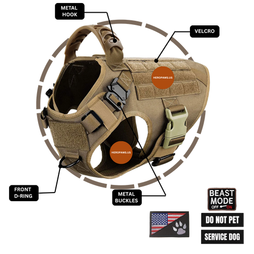 Tactical Dog Harness for Large Breeds
