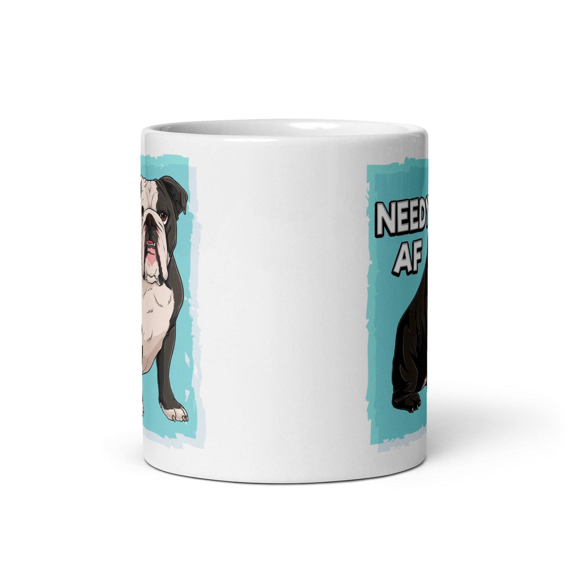 "Needy AF" English Bulldog Mug | B&W Colored