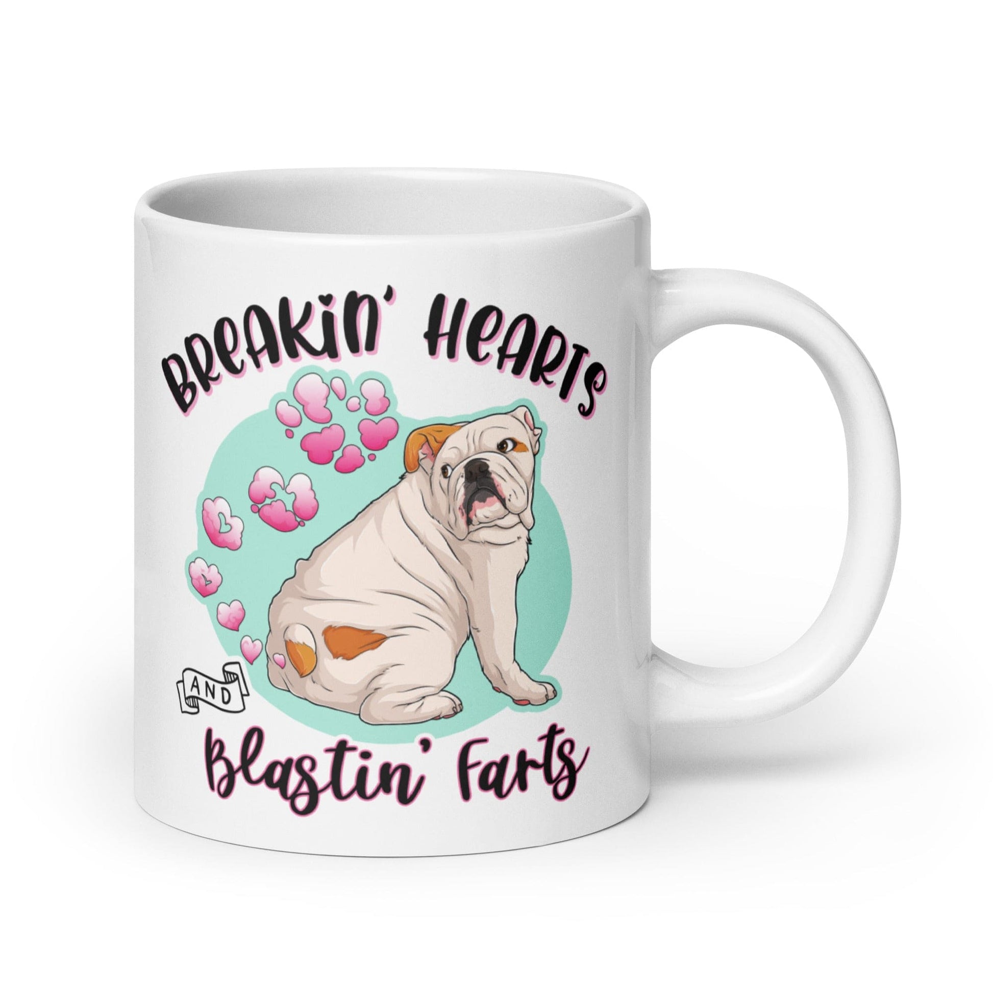"Breakin' Hearts and Blastin' Farts" English Bulldog Mug