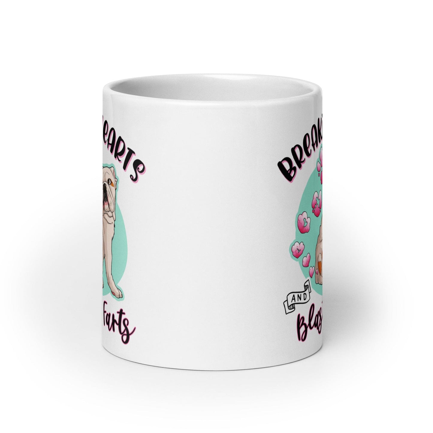 "Breakin' Hearts and Blastin' Farts" English Bulldog Mug