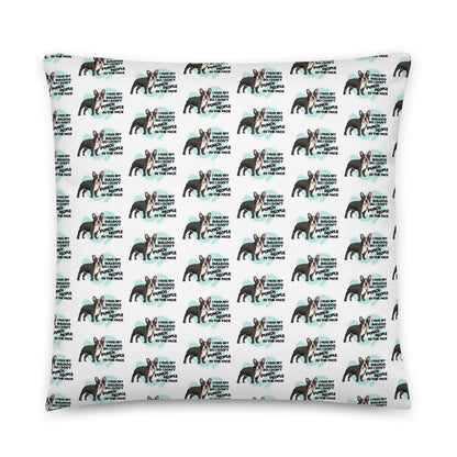 "I Hug My Bulldog" Throw Pillow | B&W Colored French Bulldog